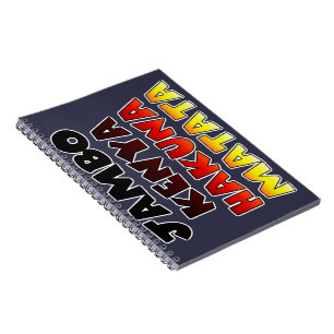 Caderno Espiral Linda Jambo Kenya Hakuna Matata Lovely Art