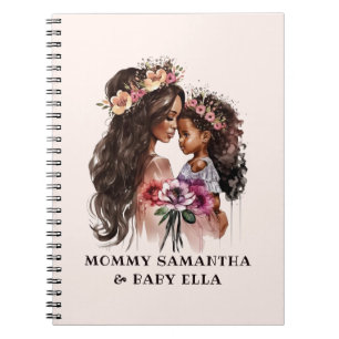 Caderno Espiral Linda mãe negra e filha