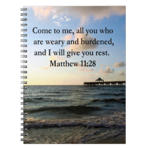 CADERNO ESPIRAL LINDA MATTHEW 11:28 SCRIPTURE VERSA