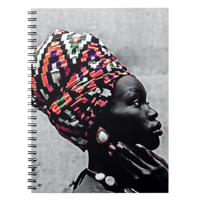Caderno Espiral Linda mulher africana (Frente)