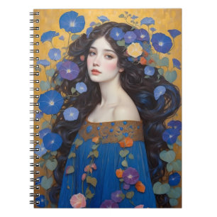 Caderno Espiral Linda Mulher Com Glórias Da Manhã