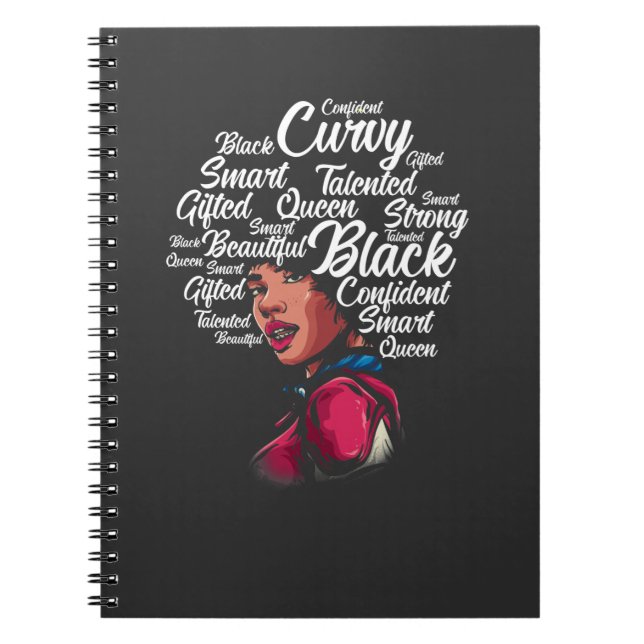Caderno Espiral Linda Mulher Negra Afro Hair Queen (Frente)