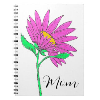 Caderno Espiral Linda Pintura Floral Acrílica Rosa Caprichosa Whym