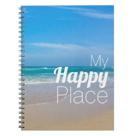 Caderno Espiral Linda praia azul tropical Inspiradora