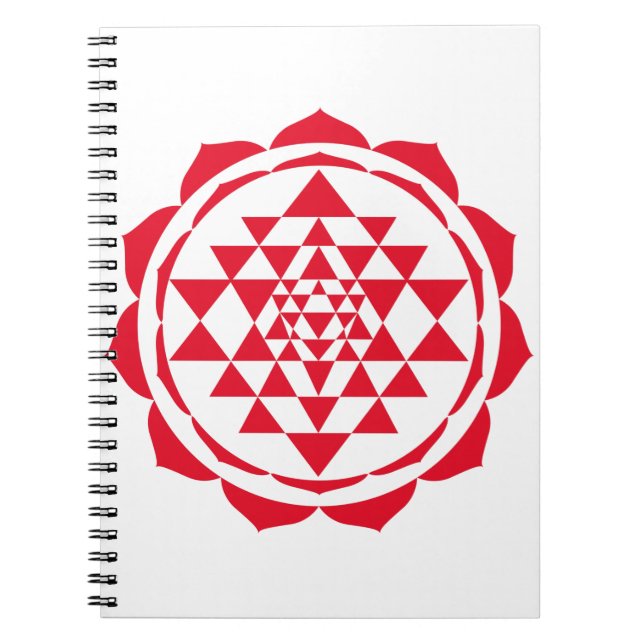 Caderno Espiral Linda Saraswati Yantra para o Crescimento e a Paz (Frente)