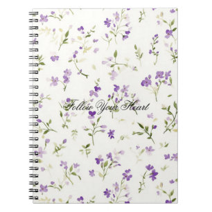 Caderno Espiral Lindas Flores de Lavanda