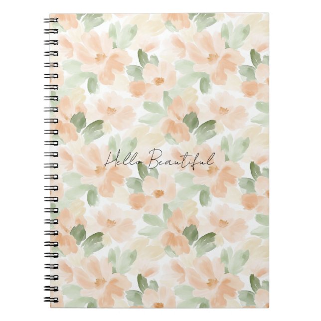 Caderno Espiral Lindas Flores de Pêssego (Frente)