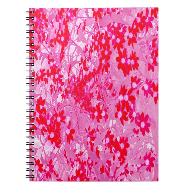 Caderno Espiral Lindas Flores Vermelhas (Frente)