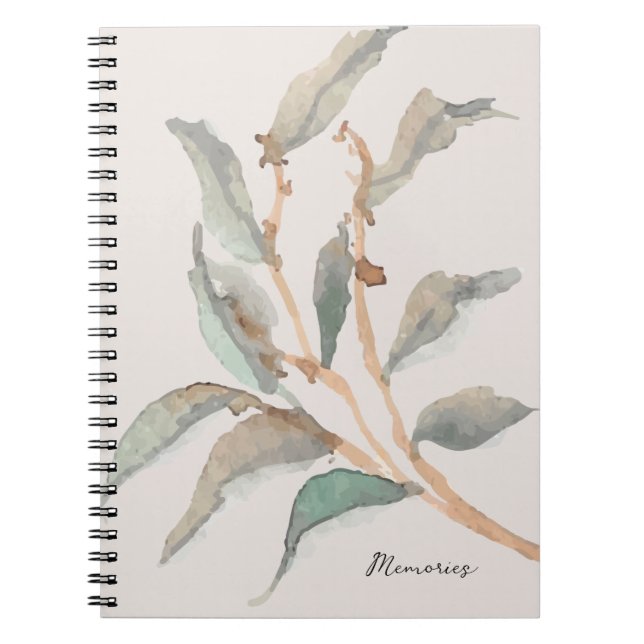 Caderno Espiral Lindas memórias personalizadas Pintura botânica (Frente)