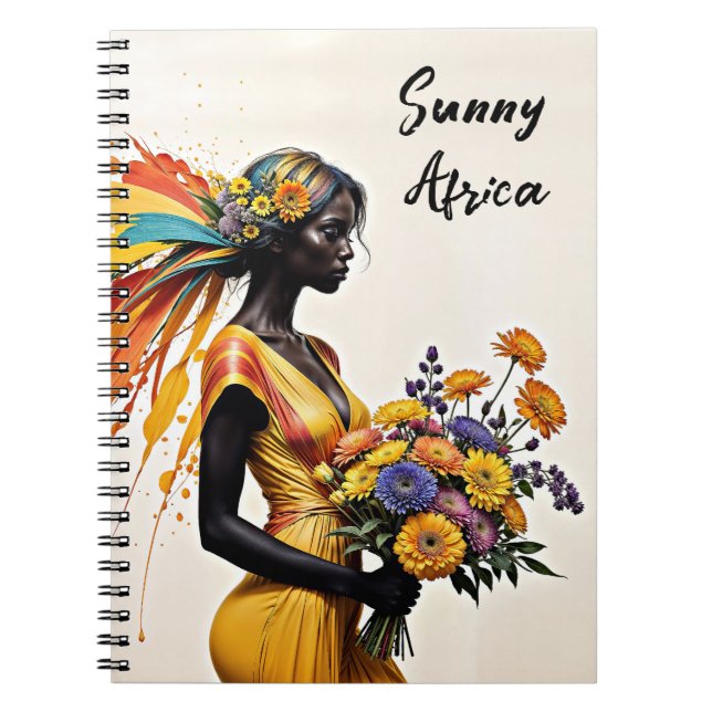 Caderno Espiral Lindas mulheres africanas elegantes mulheres olhar (Frente)