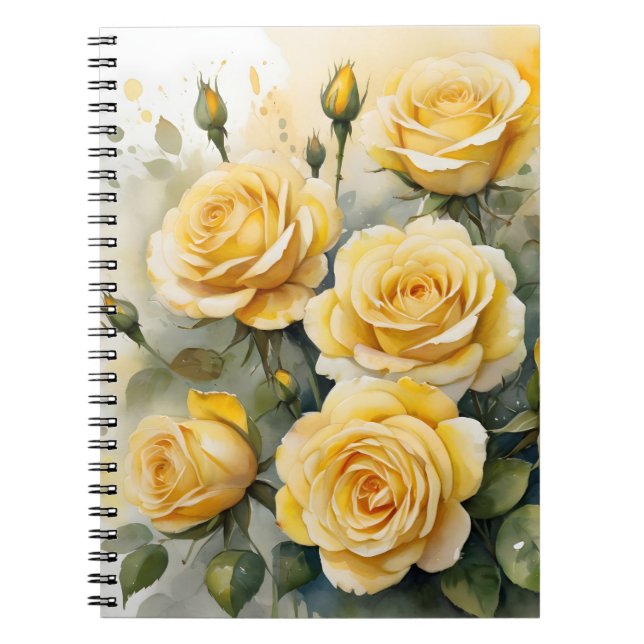 Caderno Espiral Lindas Rosas Amarelas (Frente)