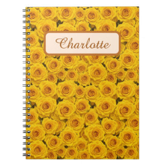 Caderno Espiral Lindas Rosas Amarelas Personalizadas