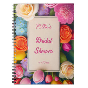 Caderno Espiral Lindas Rosas Moldadas Florais Tulipas Hidrangea Ev