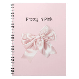 Caderno Espiral Lindo em Laço Rosa