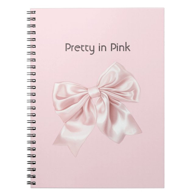 Caderno Espiral Lindo em Laço Rosa (Frente)