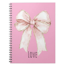 Caderno Espiral Lindo Laço Cor-de-Rosa