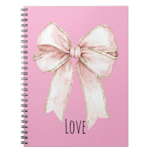 Caderno Espiral Lindo Laço Cor-de-Rosa