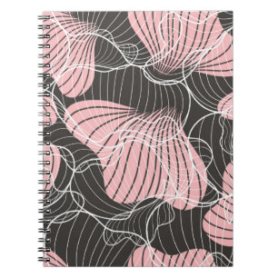 Caderno Espiral Lindo padrão abstrato ininterrupto colorido. Vers