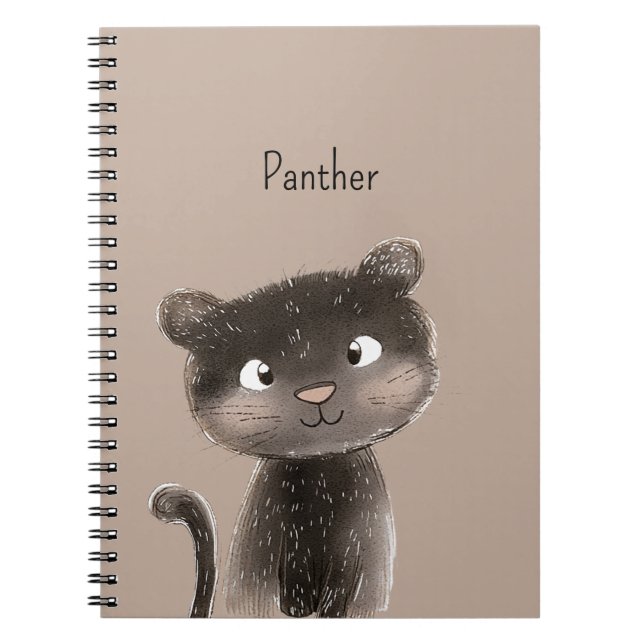 Caderno Espiral Lindo Pantera Doce Animal (Frente)