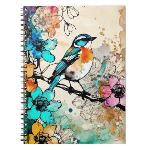 Caderno Espiral Lindo Pássaro   Diário de Notas