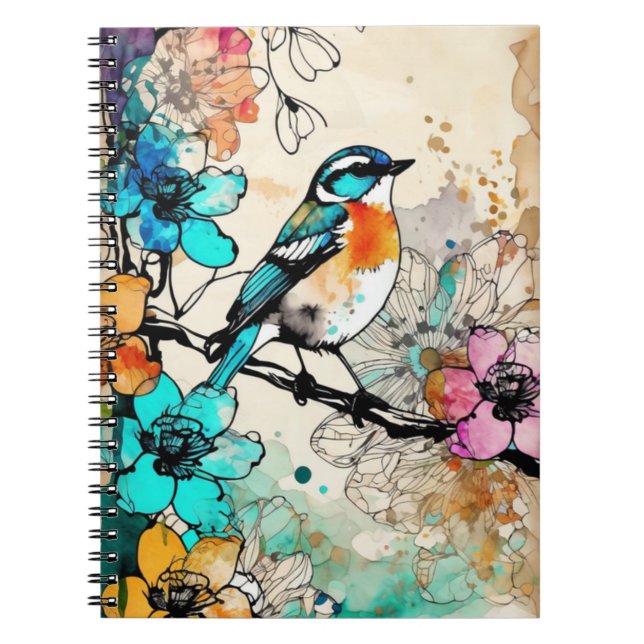 Caderno Espiral Lindo Pássaro | Diário de Notas (Frente)