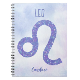 Caderno Espiral Lindo Símbolo de Astrologia de Leo Personalizado R