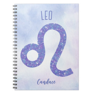 Caderno Espiral Lindo Símbolo de Astrologia de Leo Personalizado R