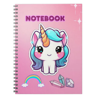Caderno Espiral Lindo Unicórnio Roxo Fofo