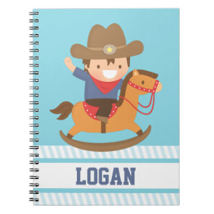 Caderno Espiral Lindo Vaquinho Feliz em Cavalo de Balanço