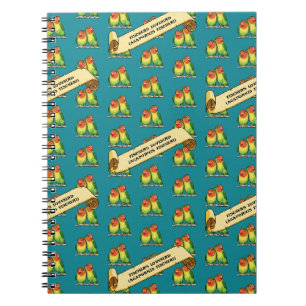 Caderno Espiral Lindos Agapornis Agapornis-de-fischer Arte Retro L