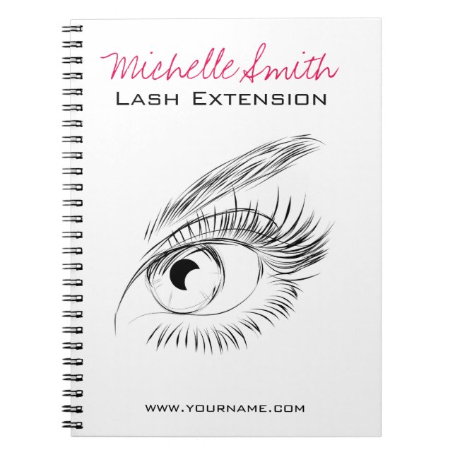 Caderno Espiral Lindos olhos Laçados Longa Extensão Lash (Frente)