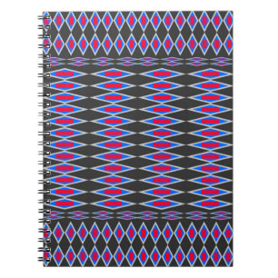Caderno Espiral lindos padrões tribais de tecido, padrão de tecido