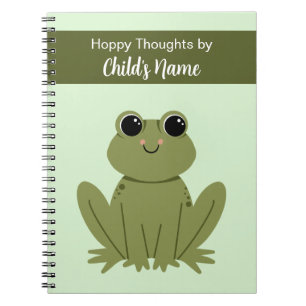 Caderno Espiral Lindos Pensamentos Alegres de Sapo Verde Personali
