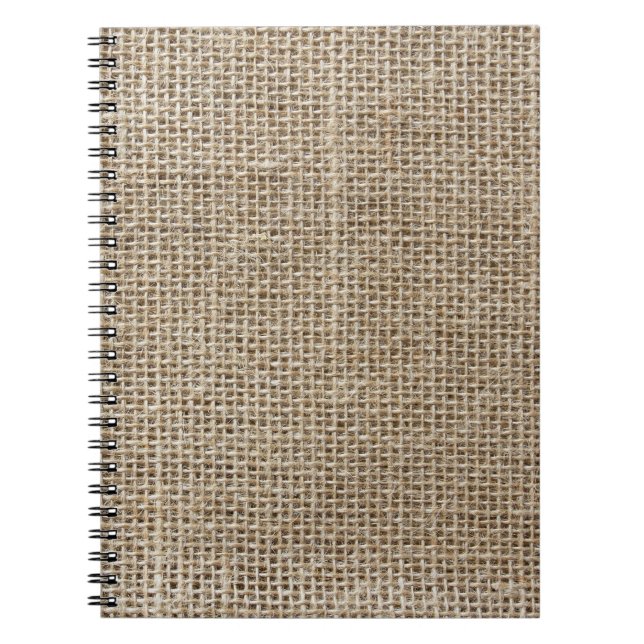 Caderno Espiral Linen Bruto: Tecido natural texturizado. (Frente)