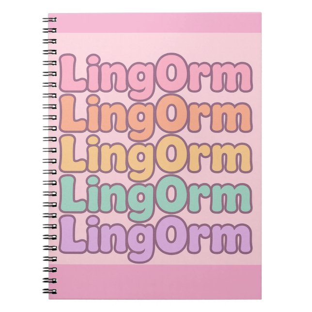 Caderno Espiral Lingorm Kawaii Bubble Letter (Frente)