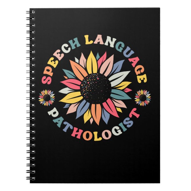 Caderno Espiral Linguagem Sunflower SLP Linguagem Patologista Gift (Frente)