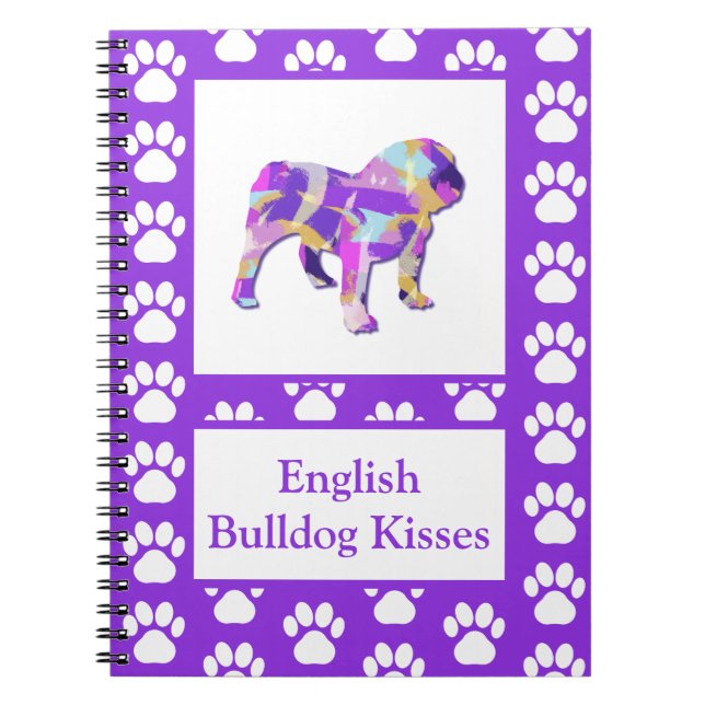 Caderno Espiral Lingueta de Cachorro-Grande Inglês Silhute Pet Pur (Frente)