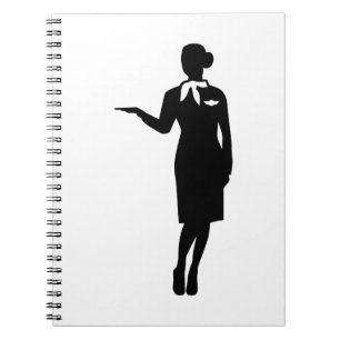 Caderno Espiral Linha aérea do Stewardess