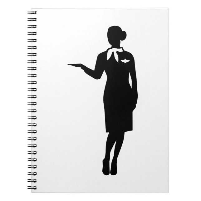 Caderno Espiral Linha aérea do Stewardess (Frente)