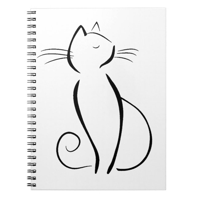 Caderno Espiral Linha gato preto tirado (Frente)