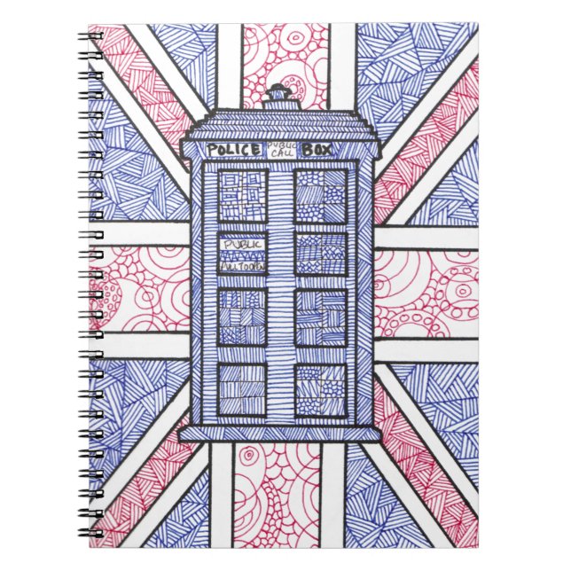 Caderno Espiral Linha ilustrada arte de Union Jack da caixa de (Frente)