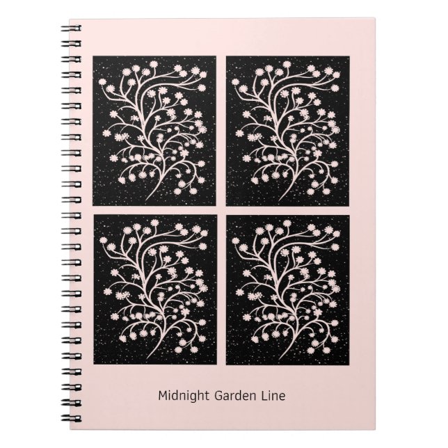 Caderno Espiral Linha Jardim à Meia-Noite Rosa Soft (Frente)