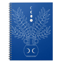 Linhagem branca vase fases da lua folhas vegetais