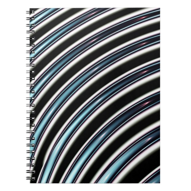 Caderno Espiral Linhas curvadas perto acima de um Fractal (Frente)