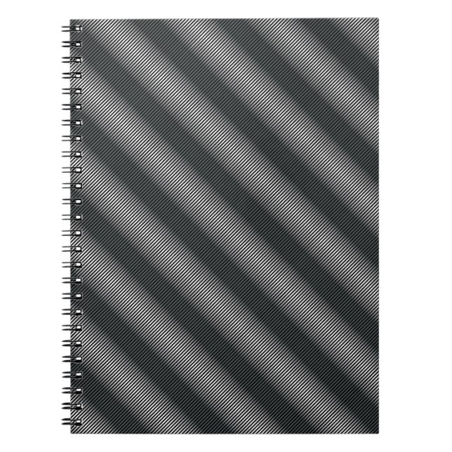 Caderno Espiral Linhas de gradação preto e branco ultra-finas (Frente)