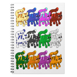 Caderno Espiral Linhas de Padrão de Gato de Gatinho Gatinho do Xma