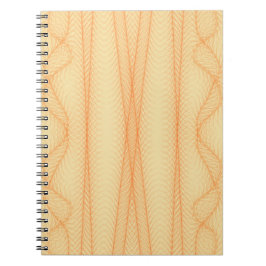 Caderno Espiral Linhas laranja sobre fundo amarelo