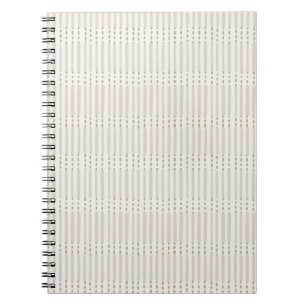 Caderno Espiral Linhas minimalistas boêmio cinza neutro