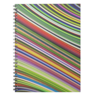 Caderno Espiral Linhas Neon Curvas Multicolores Modernas Na moda