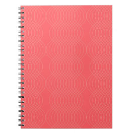 Caderno Espiral Linhas onduladas elegantes, simples, vermelhas, mo